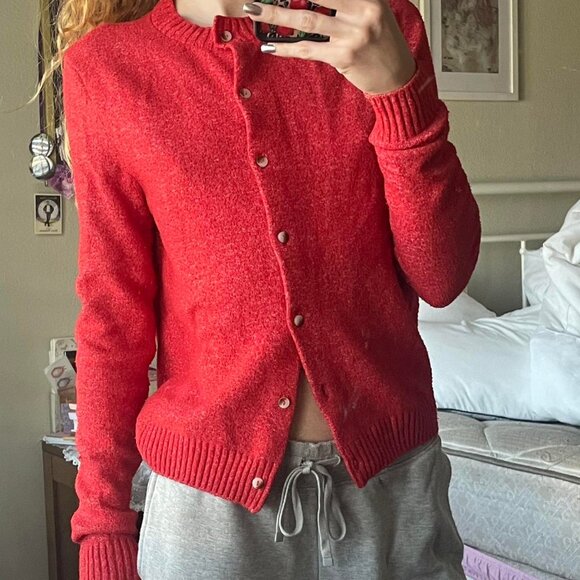 Urban Outfitters Sweaters - Urban Outfitters Women's Red Cardigan - Medium